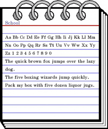 School Regular animated font preview