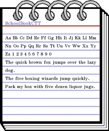 SchoolBookCTT Regular animated font preview