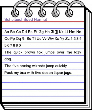 SchulbuchSued Normal animated font preview
