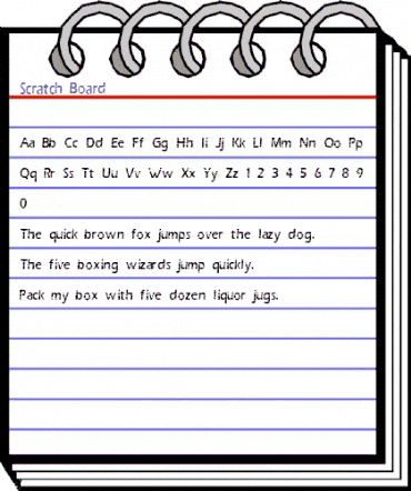 Scratch Board Regular animated font preview