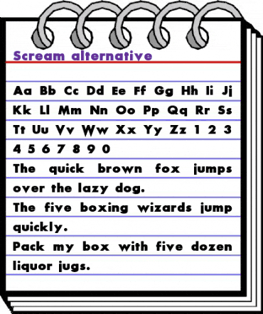 Scream alternative Regular animated font preview