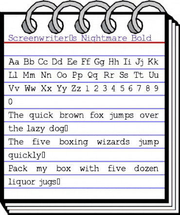 Screenwriter's Nightmare Bold animated font preview