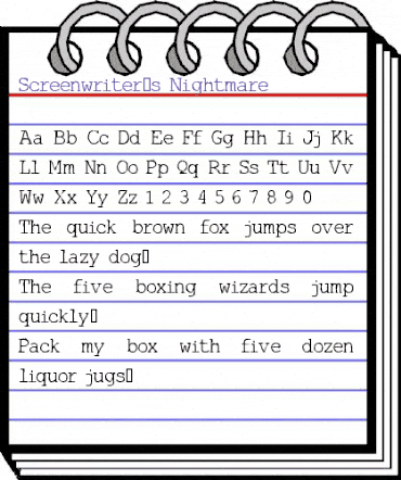 Screenwriter's Nightmare Regular animated font preview