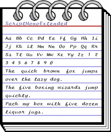 ScriptMonoExtended Regular animated font preview
