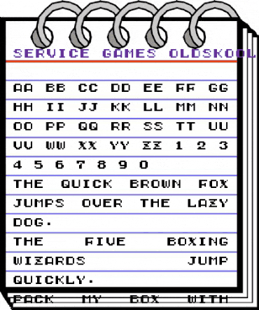 Service Games Oldskool Regular animated font preview