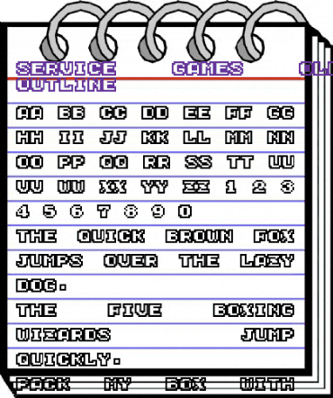 Service Games Oldskool Outline Outline animated font preview