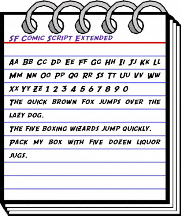 SF Comic Script Extended Regular animated font preview