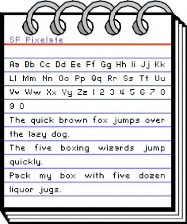 SF Pixelate Regular animated font preview