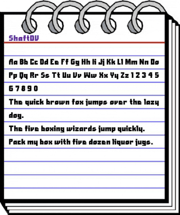 ShaftDV Medium animated font preview