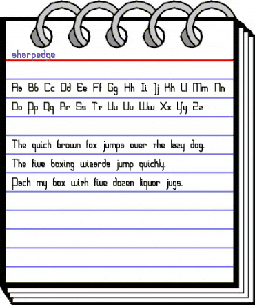 sharpedge Regular animated font preview
