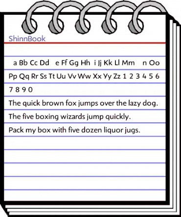 ShinnBook Regular animated font preview