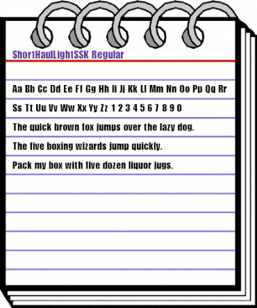 ShortHaulLightSSK Regular animated font preview