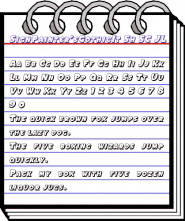 SignPainter'sGothicIt.Sh.SC JL Regular animated font preview