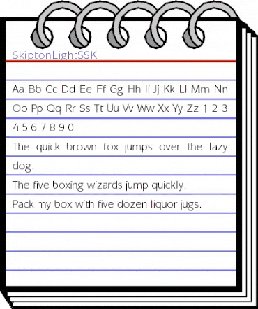 SkiptonLightSSK Regular animated font preview