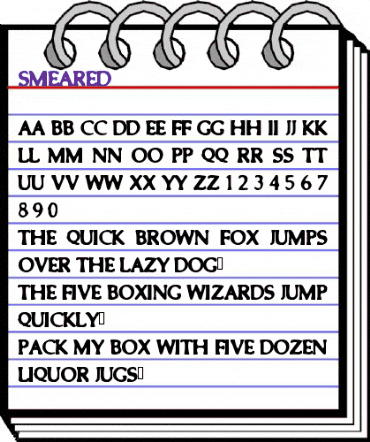 Smeared Regular animated font preview