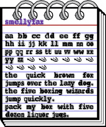 SmellyFax Regular animated font preview