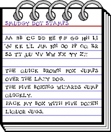 Smudgy Dot Stamps Regular animated font preview