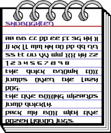 Snubfighter Regular animated font preview