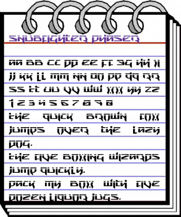 Snubfighter Phaser Regular animated font preview