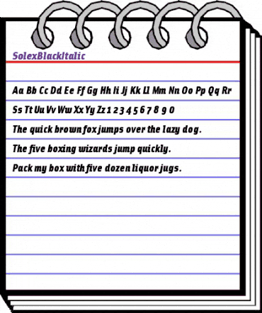 SolexBlackItalic Regular animated font preview