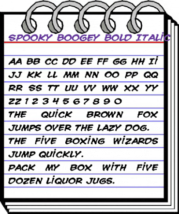 Spooky Boogey Regular animated font preview