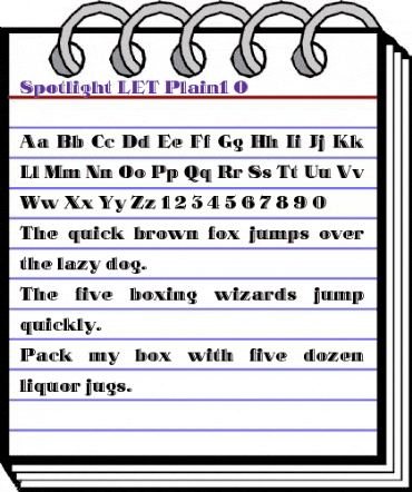 Spotlight LET Plain animated font preview