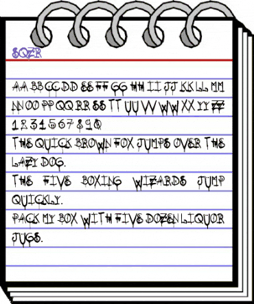 SQZR Regular animated font preview