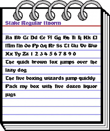 Stake Regular animated font preview