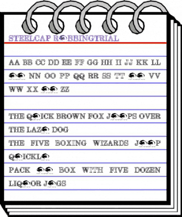 Steelcap RubbingTrial Regular animated font preview