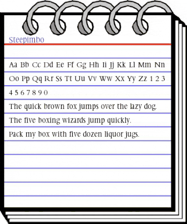 Steepimbo Regular animated font preview