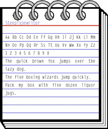 SteepTypewriter Regular animated font preview