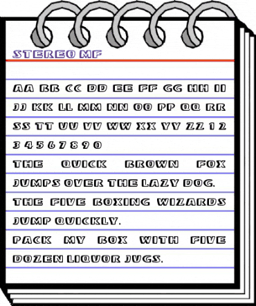 Stereo MF Regular animated font preview
