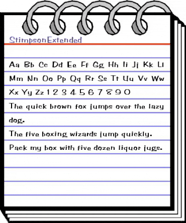 StimpsonExtended Regular animated font preview