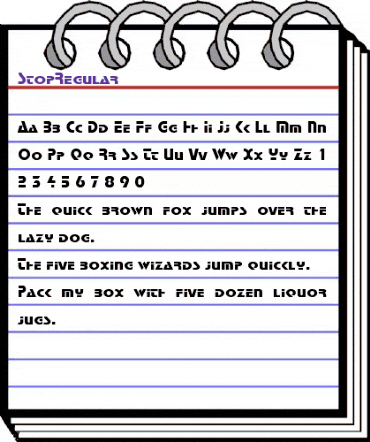 StopRegular Regular animated font preview