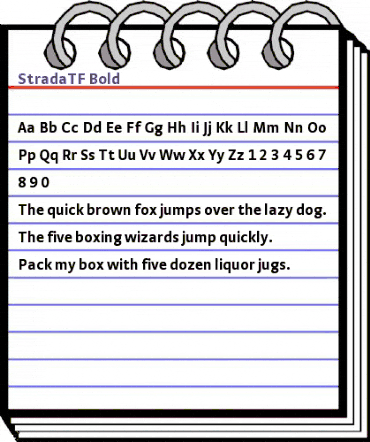 StradaTF-Bold Regular animated font preview