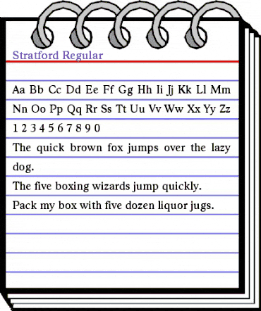 Stratford Regular animated font preview