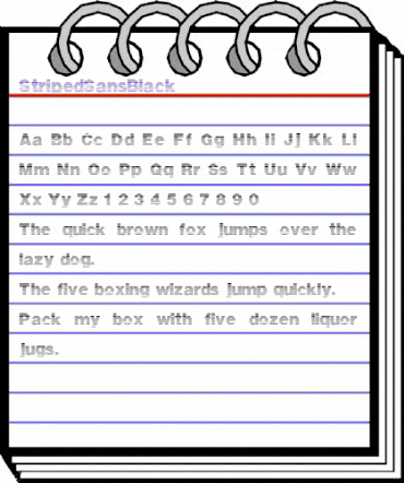 StripedSansBlack Regular animated font preview