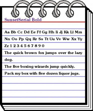 SunsetSerial Bold animated font preview