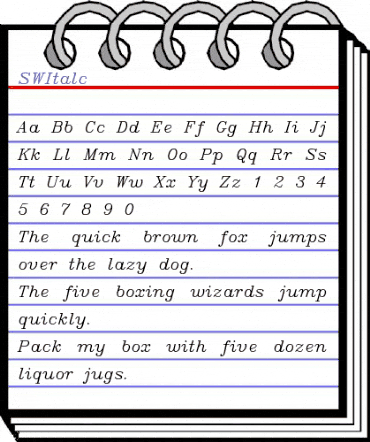 SWItalc Regular animated font preview