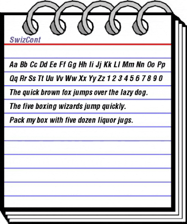 SwizCont Regular animated font preview