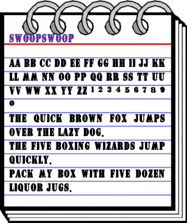 SwoopSwoop Regular animated font preview