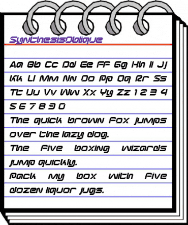 SynthesisOblique Regular animated font preview