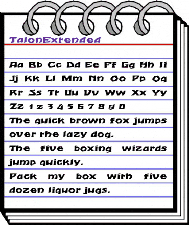 TalonExtended Regular animated font preview