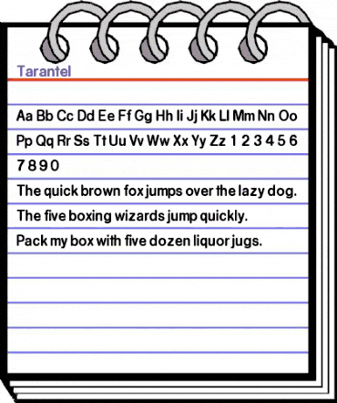 Tarantel Regular animated font preview