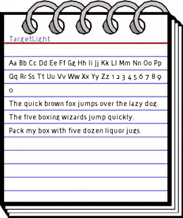 TargetLight Regular animated font preview