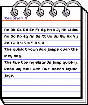 Teacher_A Regular animated font preview