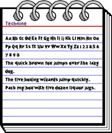Technine Regular animated font preview