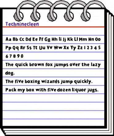 Techninecleen Regular animated font preview
