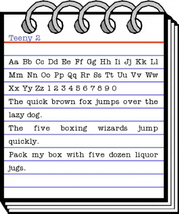 Teeny 2 Regular animated font preview