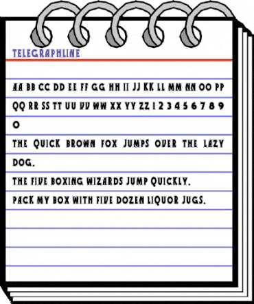TelegraphLine Regular animated font preview